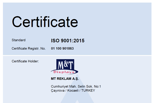 Snapper Ürünleri ISO 9001 Belgesi