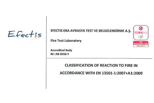 Snapper Ürünleri Yangın Test Belgesi